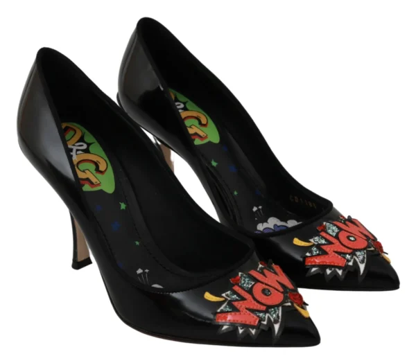 Dolce & Gabbana Women's Elegant Embroidered Black Leather Pumps