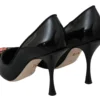 Dolce & Gabbana Women's Elegant Embroidered Black Leather Pumps