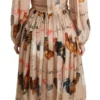 Dolce & Gabbana Women's Elegant Sheath Midi Rooster Print Dress