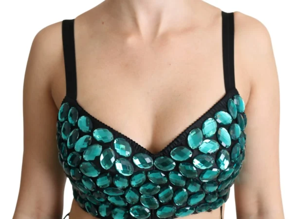 Dolce & Gabbana Women's Crystal-Embellished Cropped Top Extravaganza