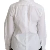Dolce & Gabbana Women's White Ruffle Collared Blouse Cotton Top