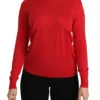 Dolce & Gabbana Women's Elegant Red Silk Crew Neck Sweater