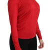 Dolce & Gabbana Women's Elegant Red Silk Crew Neck Sweater