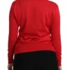Dolce & Gabbana Women's Elegant Red Silk Crew Neck Sweater