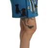 Dolce & Gabbana Women's Embellished Blue High Waist Skirt