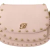 Blumarine Women's Elegant Leather Shoulder Flap Bag in Pink & Green