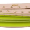 Blumarine Women's Elegant Leather Shoulder Flap Bag in Pink & Green