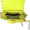 Blumarine Women's Elegant Leather Shoulder Flap Bag in Pink & Green