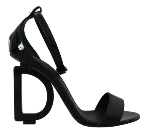 Dolce & Gabbana Women's Elegant Black Leather Ankle Strap Sandals