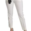 Dolce & Gabbana Women's White High Waist Skinny Luxury Pants