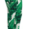 Dolce & Gabbana Women's Elegant Green Brocade Pants with Banana Leaf Print