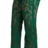 Dolce & Gabbana Women's Elegant Green Lace Detailed Pants