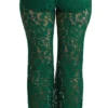 Dolce & Gabbana Women's Elegant Green Lace Detailed Pants