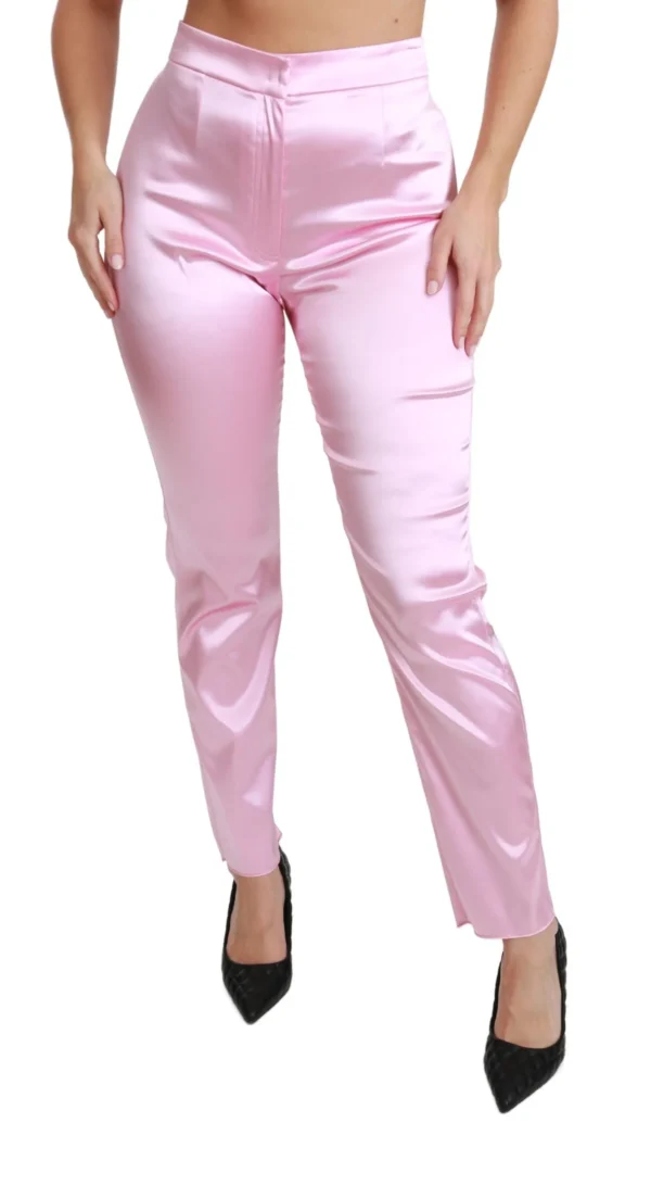 Dolce & Gabbana Women's Pink Metallic Chic Trousers