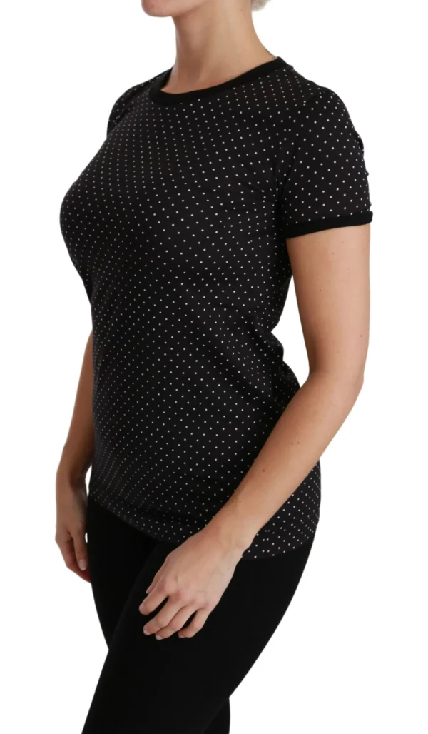 Dolce & Gabbana Women's Elegant Black Dotted Cotton Dolce Top