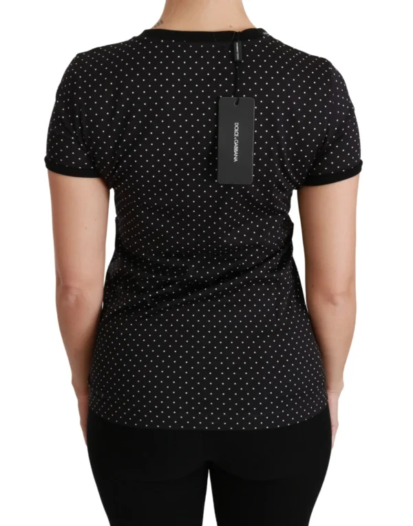 Dolce & Gabbana Women's Elegant Black Dotted Cotton Dolce Top