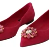 Dolce & Gabbana Women's Embellished Crystal Suede Flats in Pink