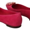 Dolce & Gabbana Women's Embellished Crystal Suede Flats in Pink