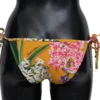 Dolce & Gabbana Women's Chic Floral Orange Bikini Bottom