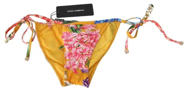 Dolce & Gabbana Women's Chic Floral Orange Bikini Bottom