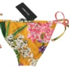 Dolce & Gabbana Women's Chic Floral Orange Bikini Bottom