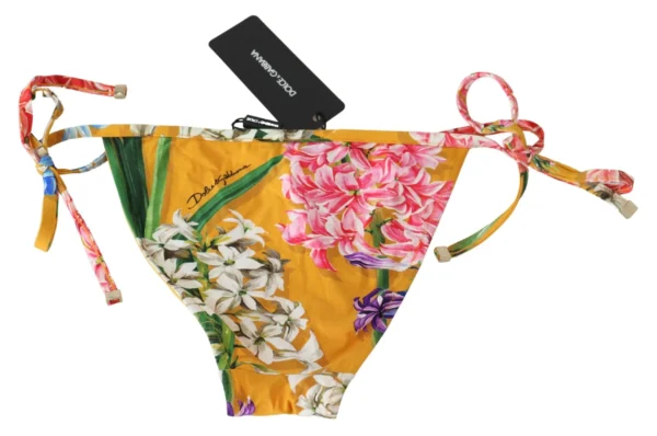Dolce & Gabbana Women's Chic Floral Orange Bikini Bottom