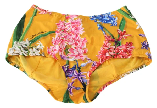 Dolce & Gabbana Women's Chic Orange Floral High Waist Bikini Bottom