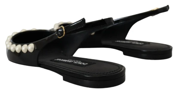 Dolce & Gabbana Women's Pearl Embellished Slingback Flats