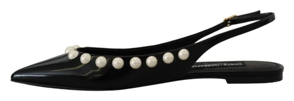 Dolce & Gabbana Women's Pearl Embellished Slingback Flats