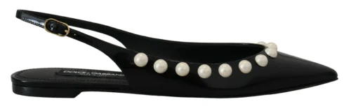 Dolce & Gabbana Women's Pearl Embellished Slingback Flats