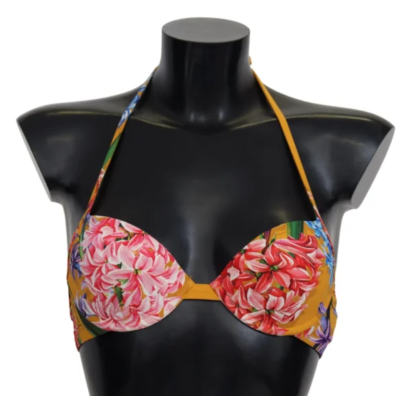 Dolce & Gabbana Women's Sunny Floral Bikini Top For Elegant Beach Days