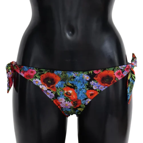 Dolce & Gabbana Women's Chic Floral Side Tie Bikini Bottom