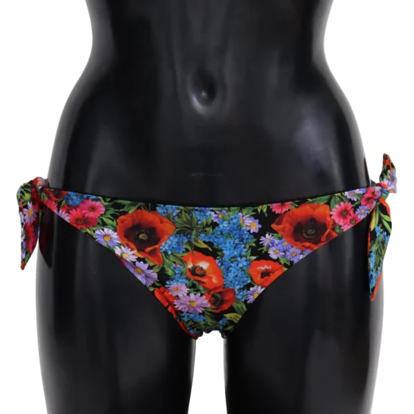 Dolce & Gabbana Women's Chic Floral Side Tie Bikini Bottom