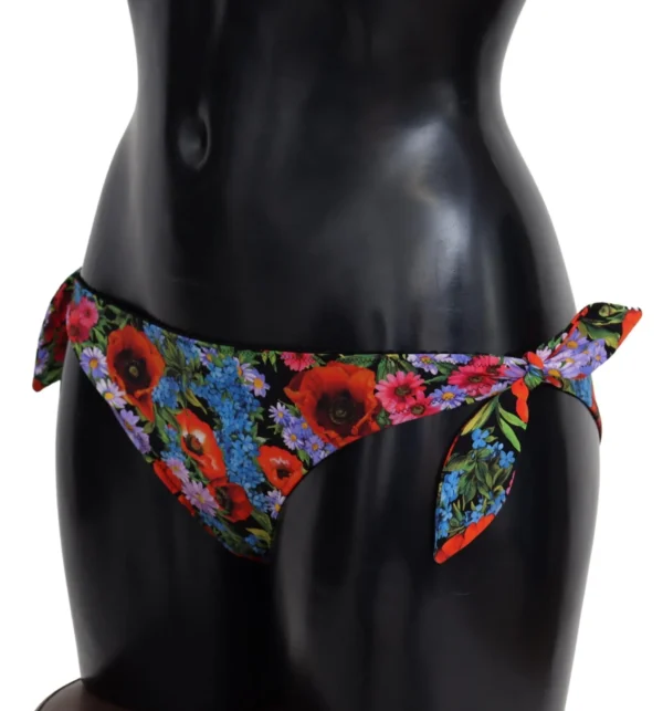 Dolce & Gabbana Women's Chic Floral Side Tie Bikini Bottom