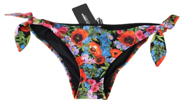 Dolce & Gabbana Women's Chic Floral Side Tie Bikini Bottom