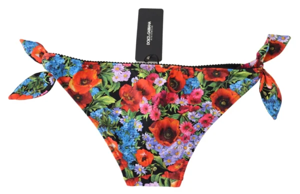 Dolce & Gabbana Women's Chic Floral Side Tie Bikini Bottom
