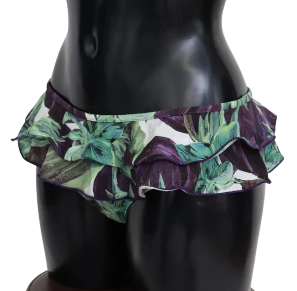 Dolce & Gabbana Women's Eggplant Print Green Bikini Bottom