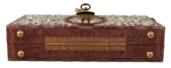 Dolce & Gabbana Women's Elegant Crystal Pink Box Clutch
