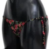 Dolce & Gabbana Women's Elegant Black Roses Print Bikini Bottom