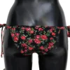 Dolce & Gabbana Women's Elegant Black Roses Print Bikini Bottom