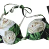 Dolce & Gabbana Women's Elegant Rose Print Bikini Top