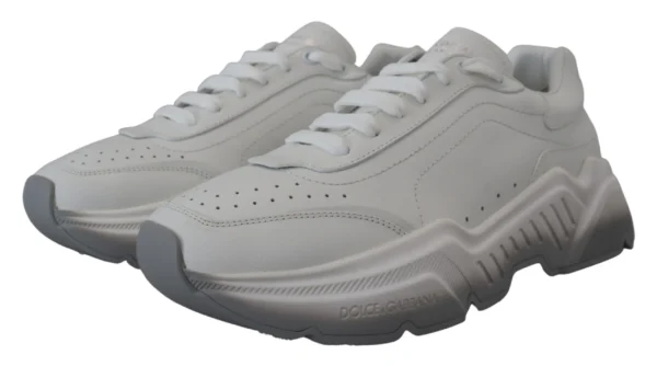 Dolce & Gabbana Women's Sleek White Leather DAYMASTER Sneakers