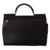 Dolce & Gabbana Women's Elegant XL Sicily Black Leather Bag with Gold Accents