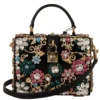 Dolce & Gabbana Women's Exotic Black Croc Box Bag with Crystals