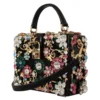 Dolce & Gabbana Women's Exotic Black Croc Box Bag with Crystals