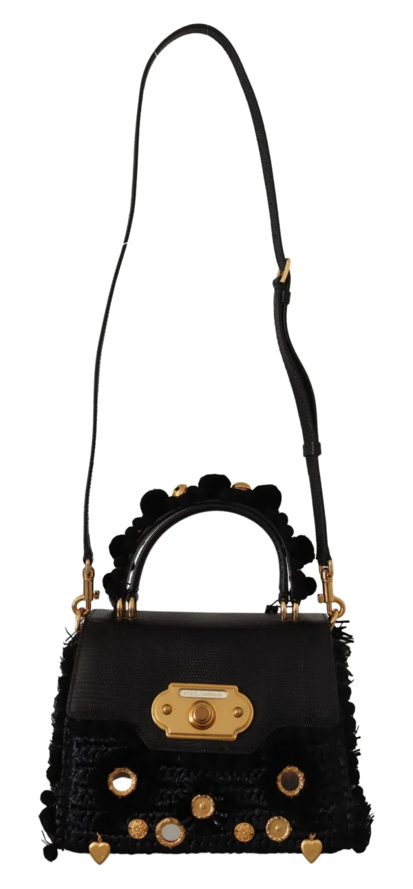 Dolce & Gabbana Women's Elegant Black Gold Detail Shoulder Bag