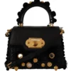 Dolce & Gabbana Women's Elegant Black Gold Detail Shoulder Bag