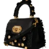 Dolce & Gabbana Women's Elegant Black Gold Detail Shoulder Bag