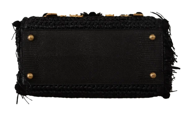 Dolce & Gabbana Women's Elegant Black Gold Detail Shoulder Bag