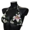 Dolce & Gabbana Women's Elegant Lilies Print Bikini Top for Summer Escapes
